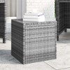 vidaXL Side Table, Gray, 15.7"x14.6"x15.9", Poly Rattan and Tempered Glass - 2 of 4