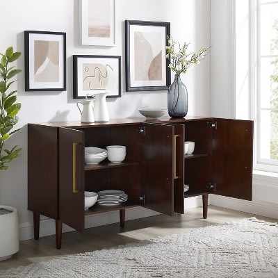Everett Mid-Century Mahogany Sideboard with Adjustable Shelving
