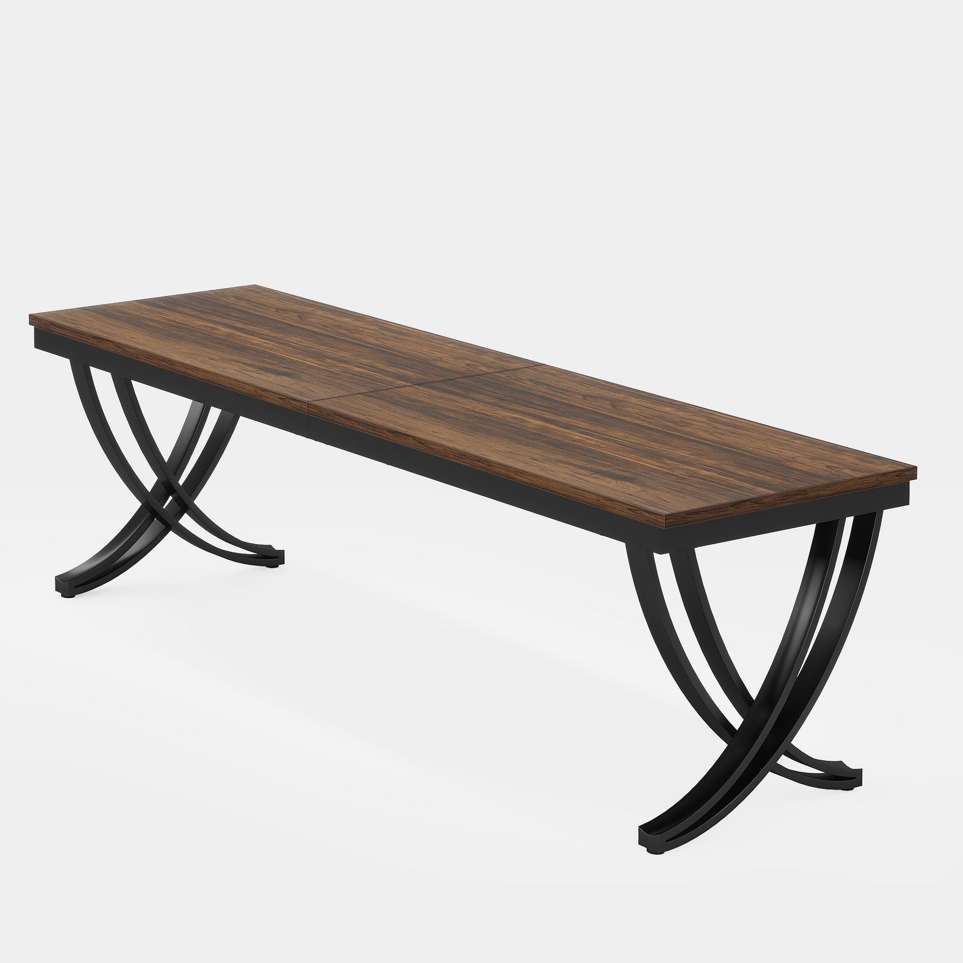 Tribesigns 78.7-Inch 2-Person Computer Desk for Home Office, Brown