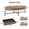 Oval Coffee Table with Drawer Mid-Century Modern Center Table 47.2“ Wooden Coffee Table with Storage - 2 of 4