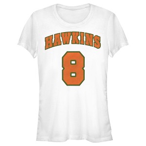 Juniors Womens Stranger Things Number Eight T-Shirt - 1 of 4
