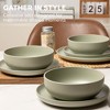 Rbied 12-Piece Stoneware Dinnerware Sets W/ Mugs, Microwave & Dishwasher Safe, Non-Toxic Dinner Plates Bowls Set, Matte Glaze Kitchenware for 3 - 4 of 4