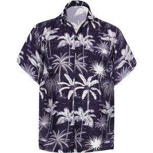 LA LEELA Men's Hawaiian Short Sleeve Button Down Shirt Mens Party Shirts Casual Vacation Summer Tropical Island Shirts for Men Funny - 1 of 4