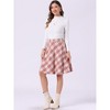 INSPIRE CHIC Women's Christmas Plaids Vintage Tartan Elastic Waist Knee Length A-Line Skirt - 2 of 4