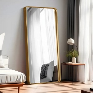 Wooakway 71'' Modern Rectangle Metal Full Length Mirror Leaning Mirror Bathroom Vanity Mirror Accent Wall Mirror for Bedroom Living Room - 1 of 4