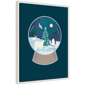 Kate & Laurel All Things Decor Sylvie Beaded Northern Lights Framed Canvas by Teju Reval - 1 of 4