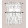 GoodGram Adler Metallic Embroidered Leaves 3 Piece Sheer Kitchen Curtain Set - 2 of 2