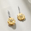 Ross-Simons 0.13 ct. t.w. Diamond Sand Dollar Earrings in Sterling Silver and 18kt Gold Over Sterling - 3 of 4
