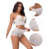 INSPIRE CHIC Women's Hi-Cut Satin High Waisted Lace Trimmed Tummy Control Underpants Briefs - 3 of 4