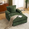 KWPZQEB Oversized Chair with Ottoman, Chenille Single Sofa with Side Pockets & Cup Holder, Upholstered Couches for Living Room, Office - 2 of 4