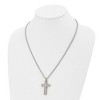 Chisel Stainless Steel Laser Cut Center Yellow IP-plated Moveable Cross Pendant on 22" Rope Chain Necklace - 4 of 4