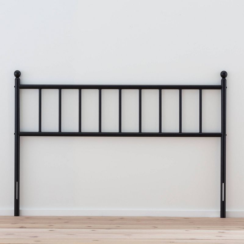 Ada Traditional Metal Headboard with Vertical Panels Black - Brookside Home, 1 of 8