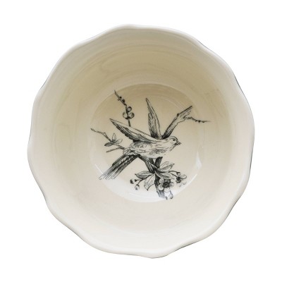 Gray and White Floral Square Porcelain Dinnerware Set, Service for 4