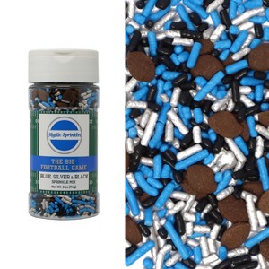 Mystic Sprinkles The Big Football Game - Blue, Silver & Black Sprinkle Mix 3oz - 1 of 3