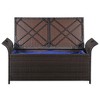 vidaXL Storage Bench with Cushion 54.3Inch Poly Rattan Brown - 4 of 4