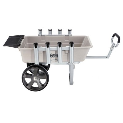 Heavy Duty Gray Poly Fishing and Marine Utility Wagon with Rod Holders