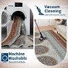 8x10 Orange Vintage Printed Living Room Rug, Large Washable Oriental Accent Carpet, Stain-Resistant Low Pile Non-Slip Mat for Dining Room, Bedroom - 4 of 4