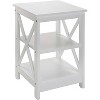 HomeStock Belmont End Table with Three Open Shelves and X Frame Sides, Transitional Storage Accent Side Table for Display and Home Essentials - 3 of 4
