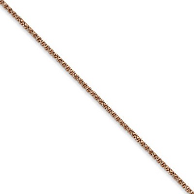 Black Bow Jewelry 1.2mm 14k Rose Gold Solid Spiga Chain Necklace