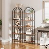 MOEPISY 5 Tier Open Bookshelf, Industrial Arched Bookcase Display Shelf Racks, Wooden Bookcase Storage Shelves Metal Frame - 3 of 4