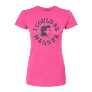 Women's - Peanuts - I Could Be Meaner Lucy Fitted Graphic T-Shirt - 1 of 3