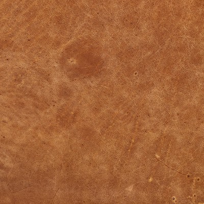 Cognac Tan Round Tufted Leather Ottoman