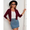 BLUEMING Womens Soft Knit Sweater Cardigan Bracelet Sleeve Open Front Cardigan Above Hip Length Cardigan - 4 of 4