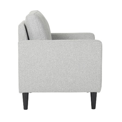 Pearl Silver Upholstered Accent Chair with Wood Legs