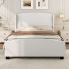 CAVINAS King/Queen/Full Size Linen Upholstered Platform Bed Frame with High Headboard Wingback,No Box Spring Needed - 2 of 4