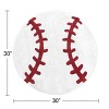 Sweet Jojo Designs Boy Kids Accent Floor Rug 30in. Baseball Patch Red White Indoor - 2 of 4