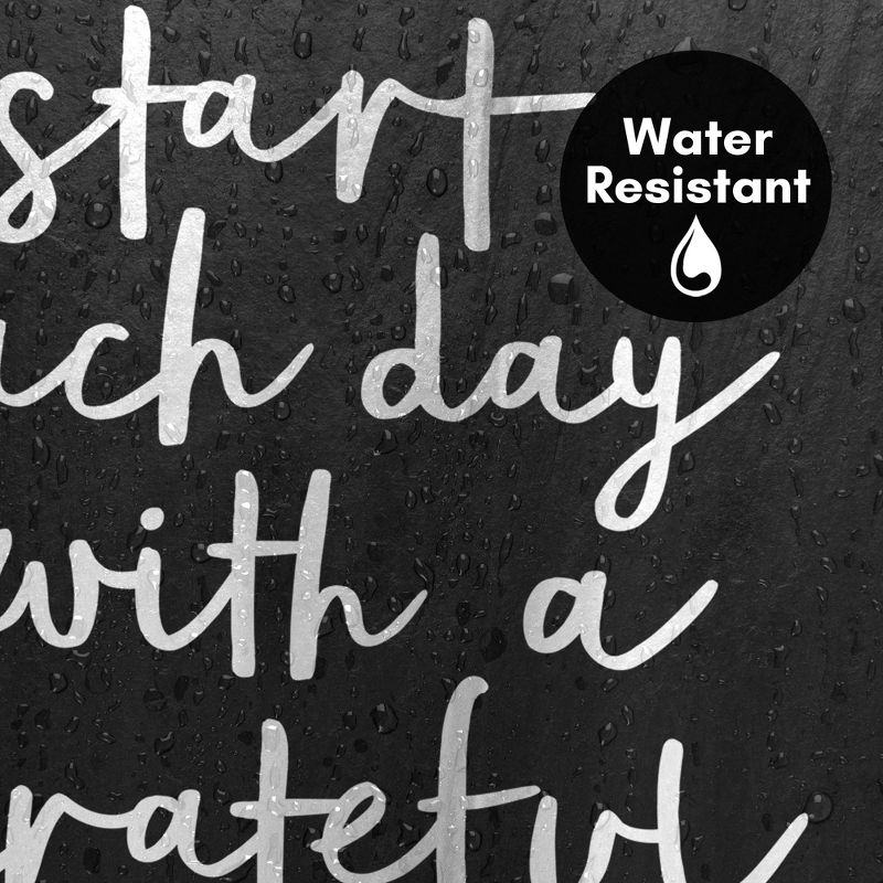Americanflat 71" x 74" Shower Curtain, Start Each Day With A Grateful Heart Black by Motivated Type, 4 of 9