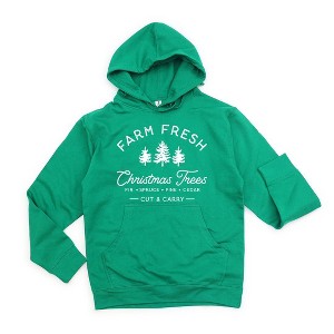 Simply Sage Market Women's Graphic Hoodie Farm Fresh Christmas Trees - 1 of 2