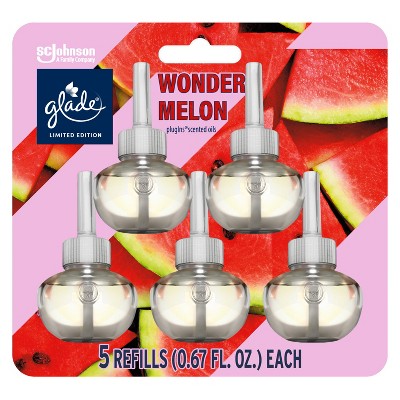 Glade PlugIns Scented Oil Air Freshener Wonder Melon - 3.35 fl oz/5pk