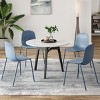 SEVOBAL Modern Plastic Stackable Dining Chair, Accent Chairs Set of 4 with Metal Legs for Indoor or Outdoor, Blue, 21.26"*20.08"*33.27" - 2 of 4