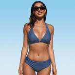 Women's Bikini Set Swimsuit Blue Halter Triangle Low Rise Two Piece Bathing Suit - Cupshe