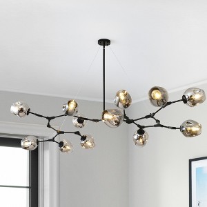 BAOURE 8 Light Sputnik Chandeliers 59.64in Dining Room Light Fixture Over Table Modern Glass Lampshade Chandelier Farmhouse Ceiling Light Fixture - 1 of 4