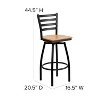 Flash Furniture Black Ladder Back Swivel Metal Barstool - 4 of 4