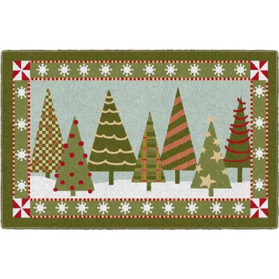 2'5"x3'8" Rectangle Indoor and Outdoor Santa Nylon Accent Rug Green - Brumlow Mills