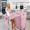 Byootique Rolling Nail Table Kit w/ Makeup Case Cosmetic Organizer Aluminum Pink - 2 of 4