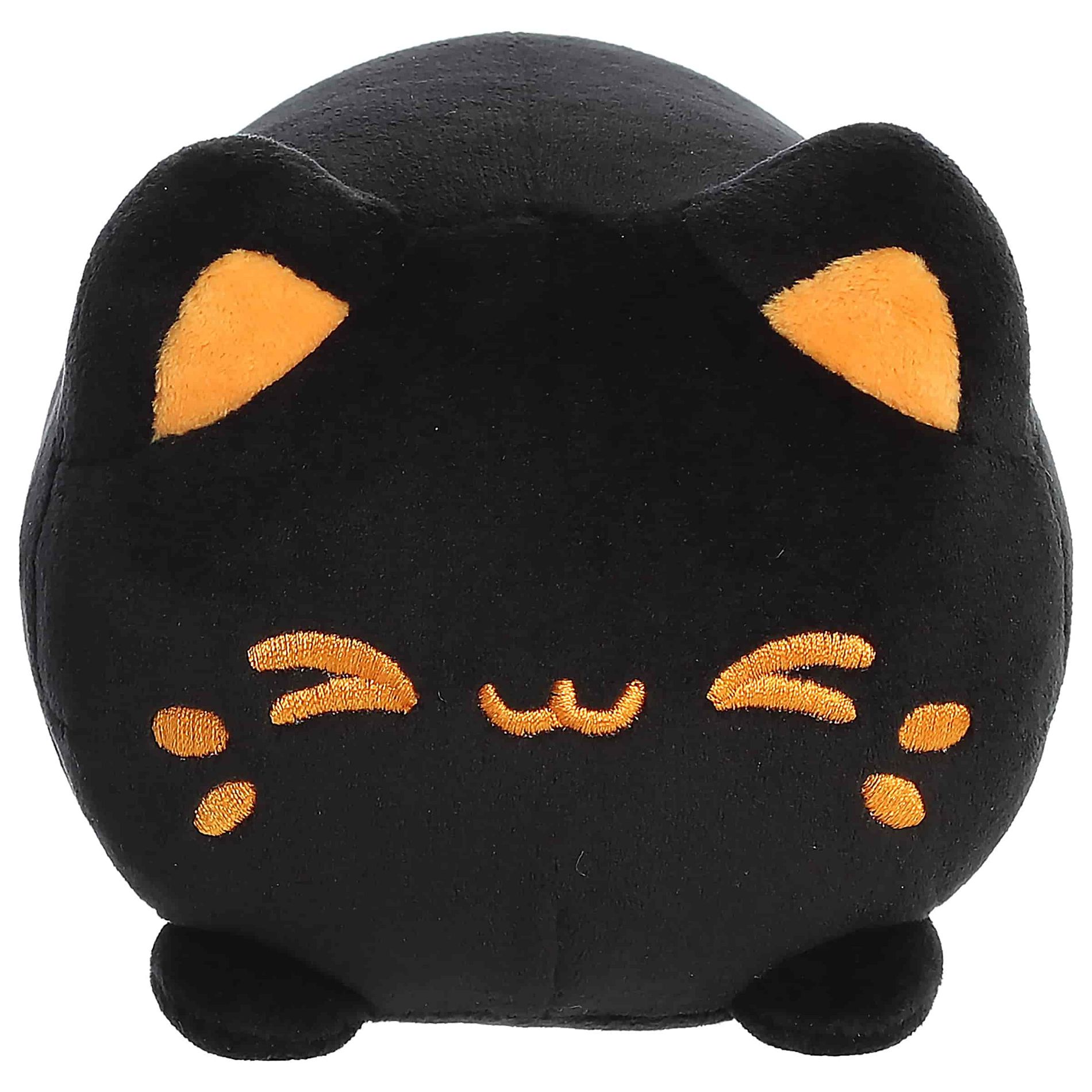 Aurora Small Pumpkin Sesame Meowchi Tasty Peach Spooky Stuffed Animal Black 7"