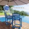 SENPUKI Black High Bar Stool Set w/Drink Table - Eco Outdoor Chairs for Patio, Poolside & Beach - 4 of 4