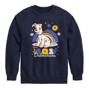 Boys' - 101 Dalmatians - Spring Flowers Graphic Long Sleeve Fleece Sweatshirt - 1 of 4
