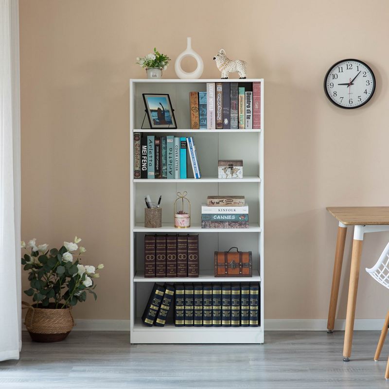 Freestanding Classic Wooden Display Bookshelf, Floor Standing Bookcase, with 5 Open Display Shelves, 2 of 7