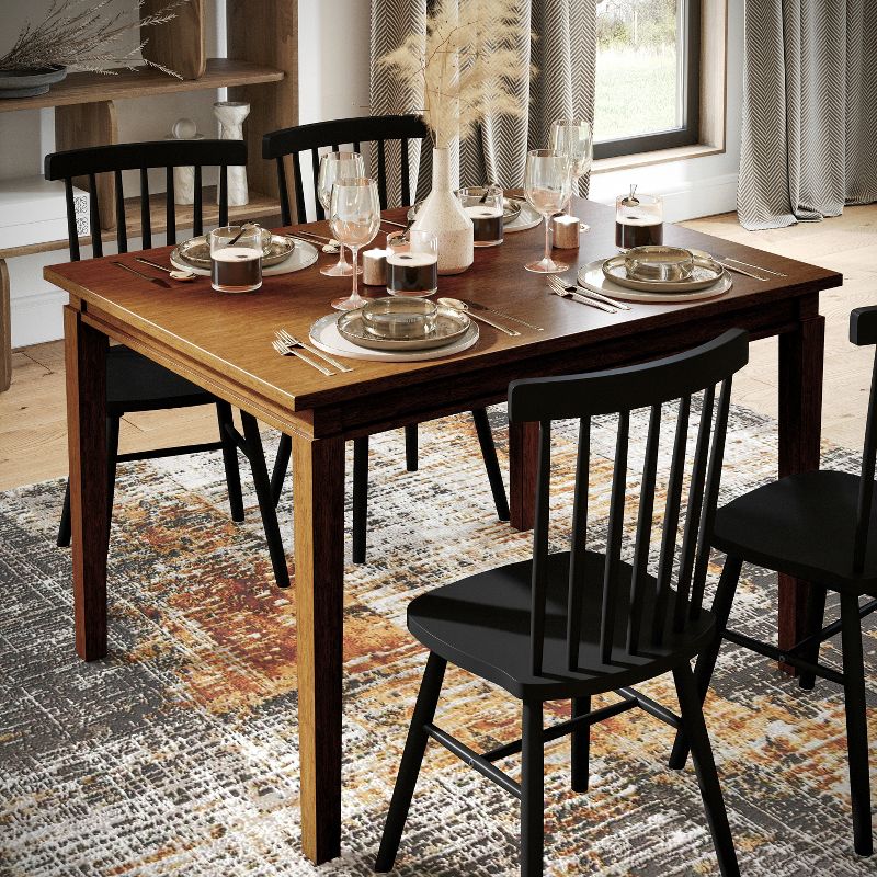 Merrick Lane Wooden Dining Table with Tapered Legs, 4 of 12