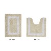 Hotel Bath Rug 100% Premium Cotton Tufted Weave Two Tone Reversible 2 Piece Bathroom Rug Set, Super Soft & Water Absorbent, Machine Washable Bathmat - 2 of 4