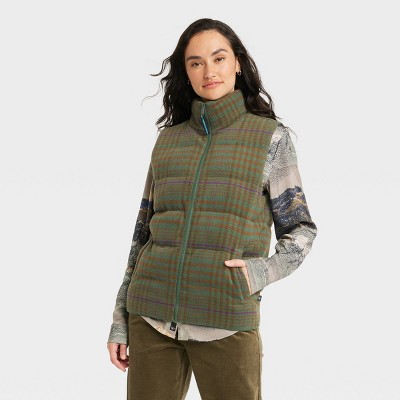 Houston White Adult Puffer Vest - Green Plaid : Target