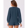 cheibear Women's Long Sleeve Waffle Sweatsuit Set 2 Pcs - 4 of 4