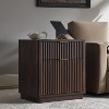 SinCiDo 23" Fluted Nightstand w/Charging Station, 2 Drawer Mid Century Modern End Table w/Storage for Bedroom & Living Room - 2 of 4