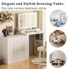 Whisen Makeup Vanity Desk with Mirror and 3-Color Lights, Dressing Table with 3 Drawers and 2 Cabinets - White - 4 of 4