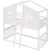 Streamdale Twin Over Twin House Bunk Bed With Ladder, Wood Bed-White - 4 of 4